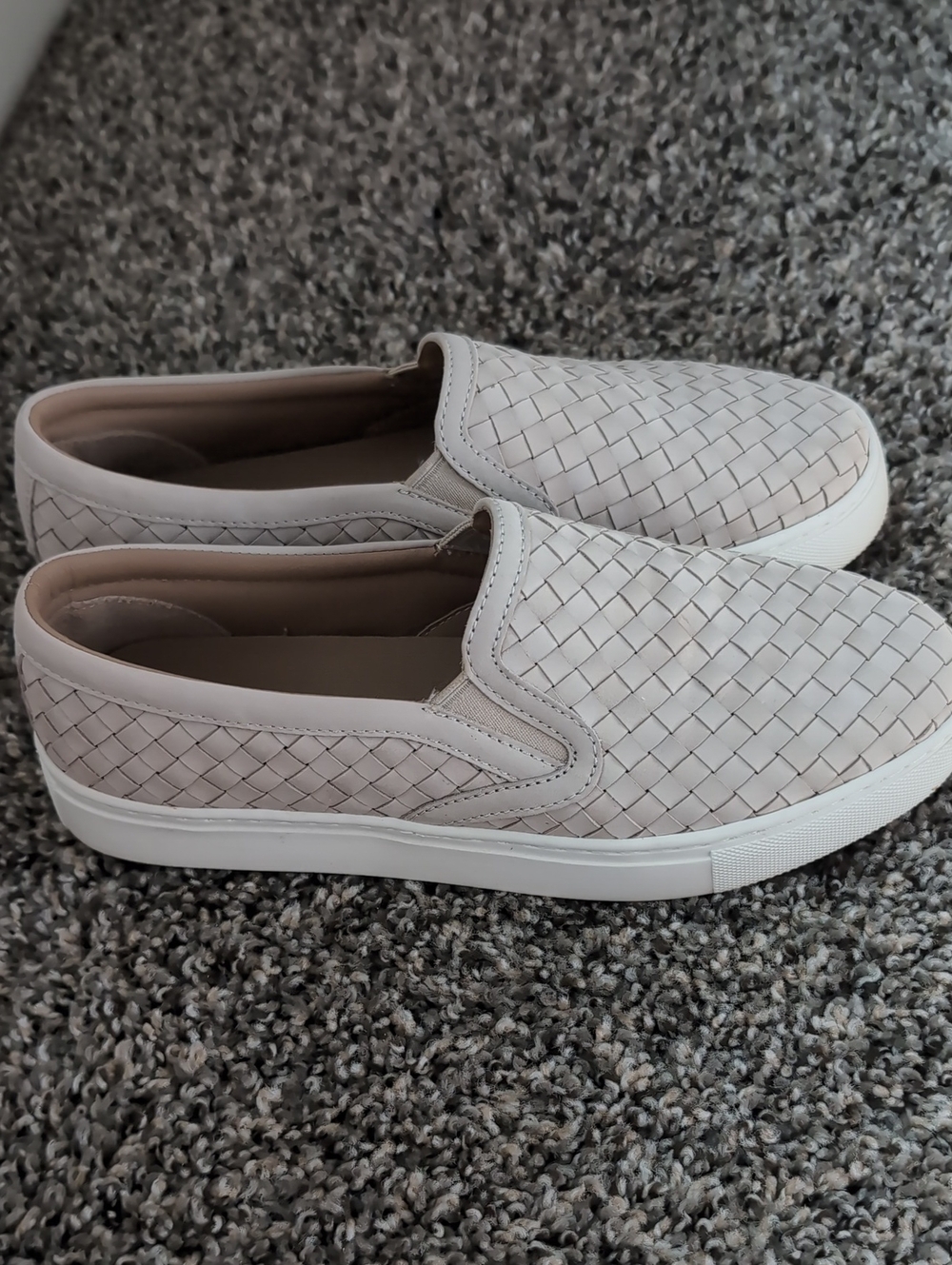 Quince 100% Handwoven Leather Slip On Sneaker Slip-On Light Beige 7 - Picture 6 of 6